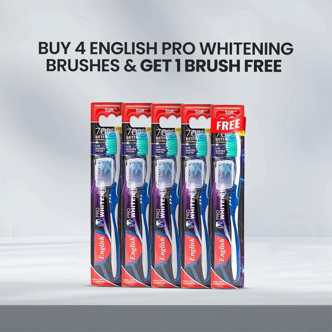 Buy 4 English Pro Whitening Brushes Get 1 Brush Free