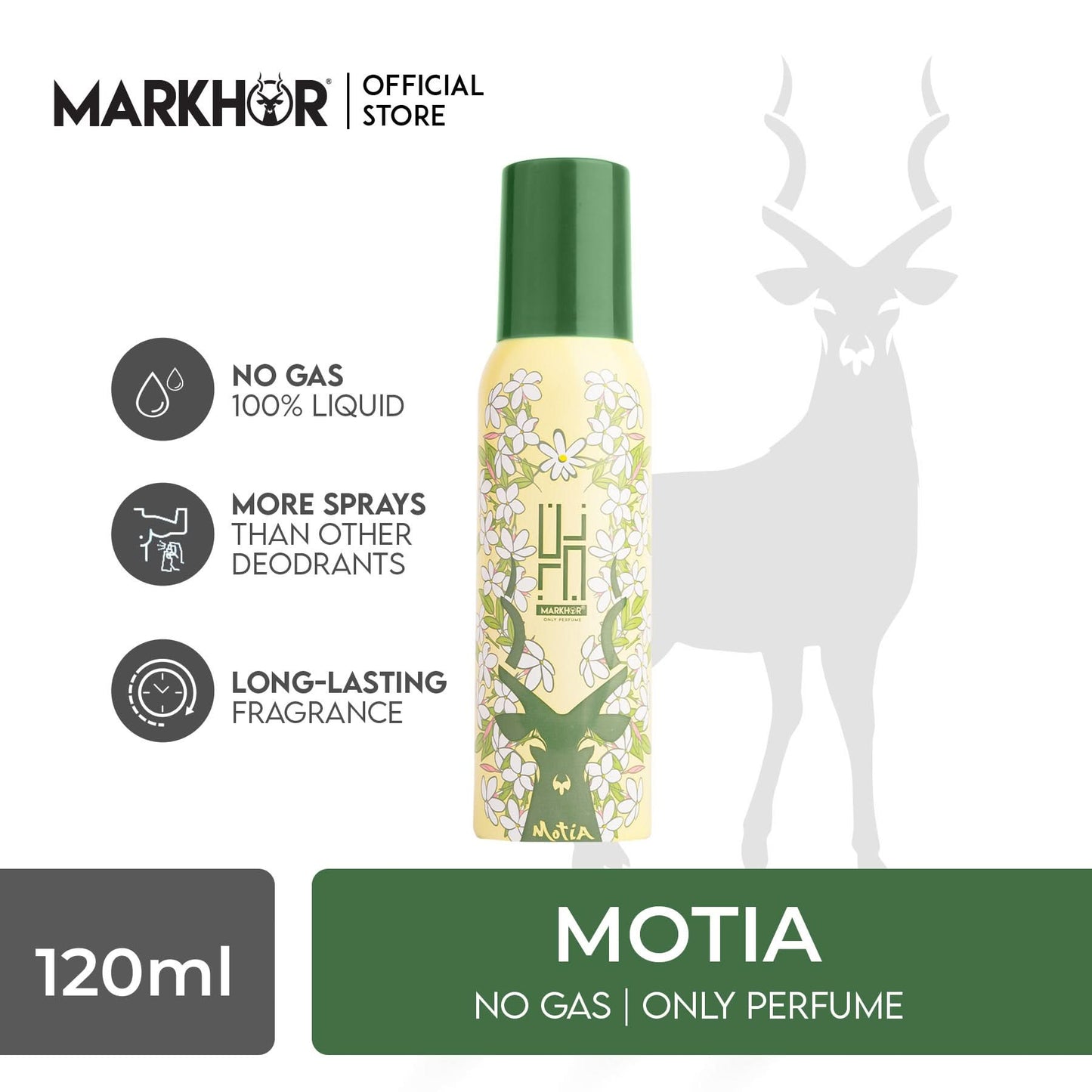 Markhor Zunn Motia Body Spray (Non-Gas) 120ml