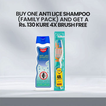 Buy 1 Anti Lice Shampoo (Family Pack) And Get A Rs. 130 Kure 4X Brush Free