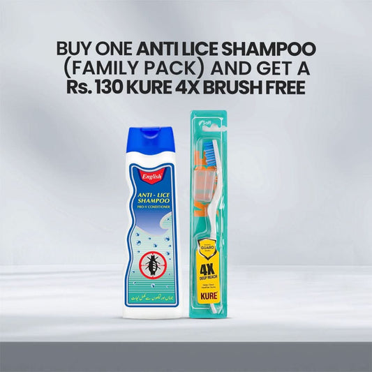 Buy 1 Anti Lice Shampoo (Family Pack) And Get A Rs. 130 Kure 4X Brush Free