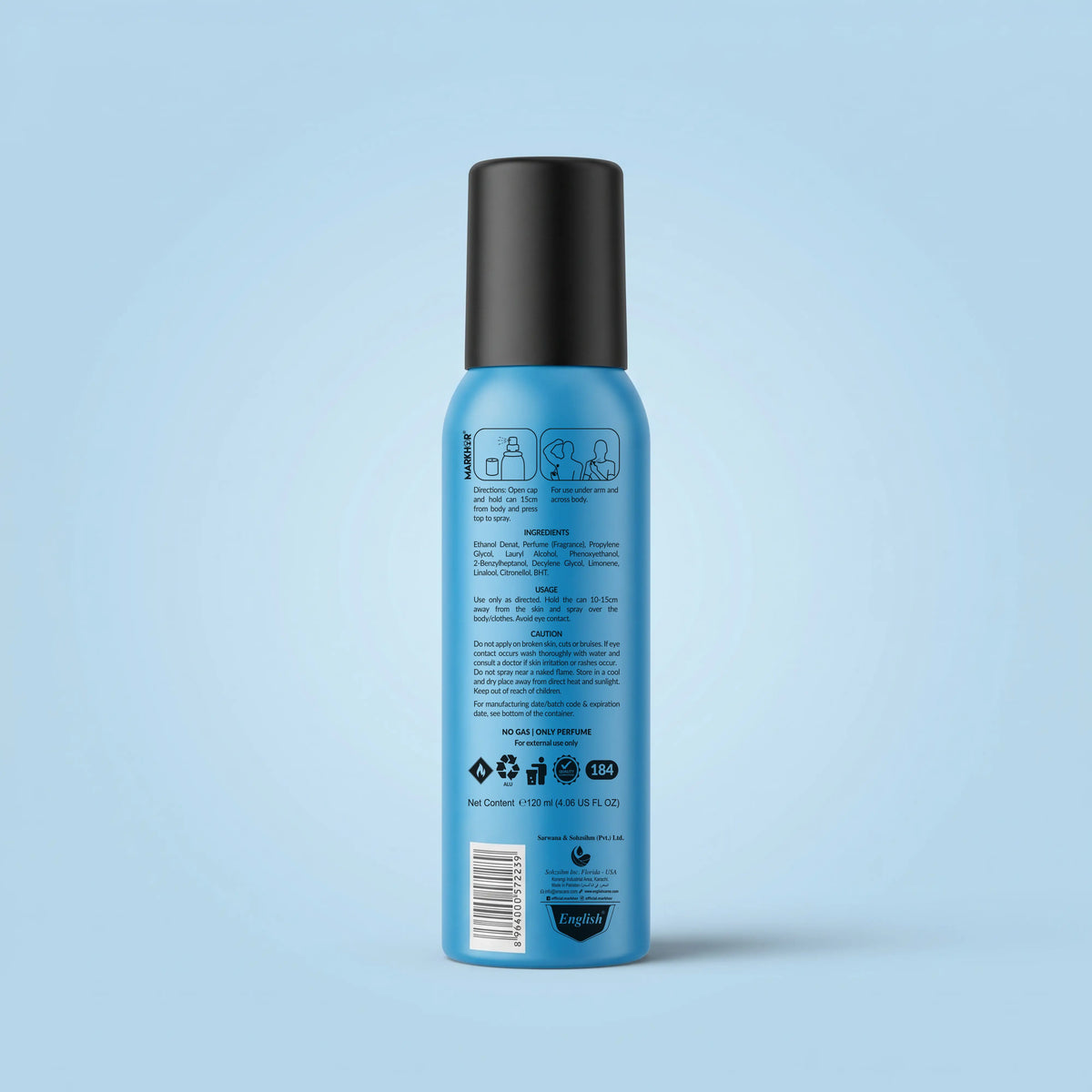 Markhor Azure Body Spray (Non-Gas) 120ml