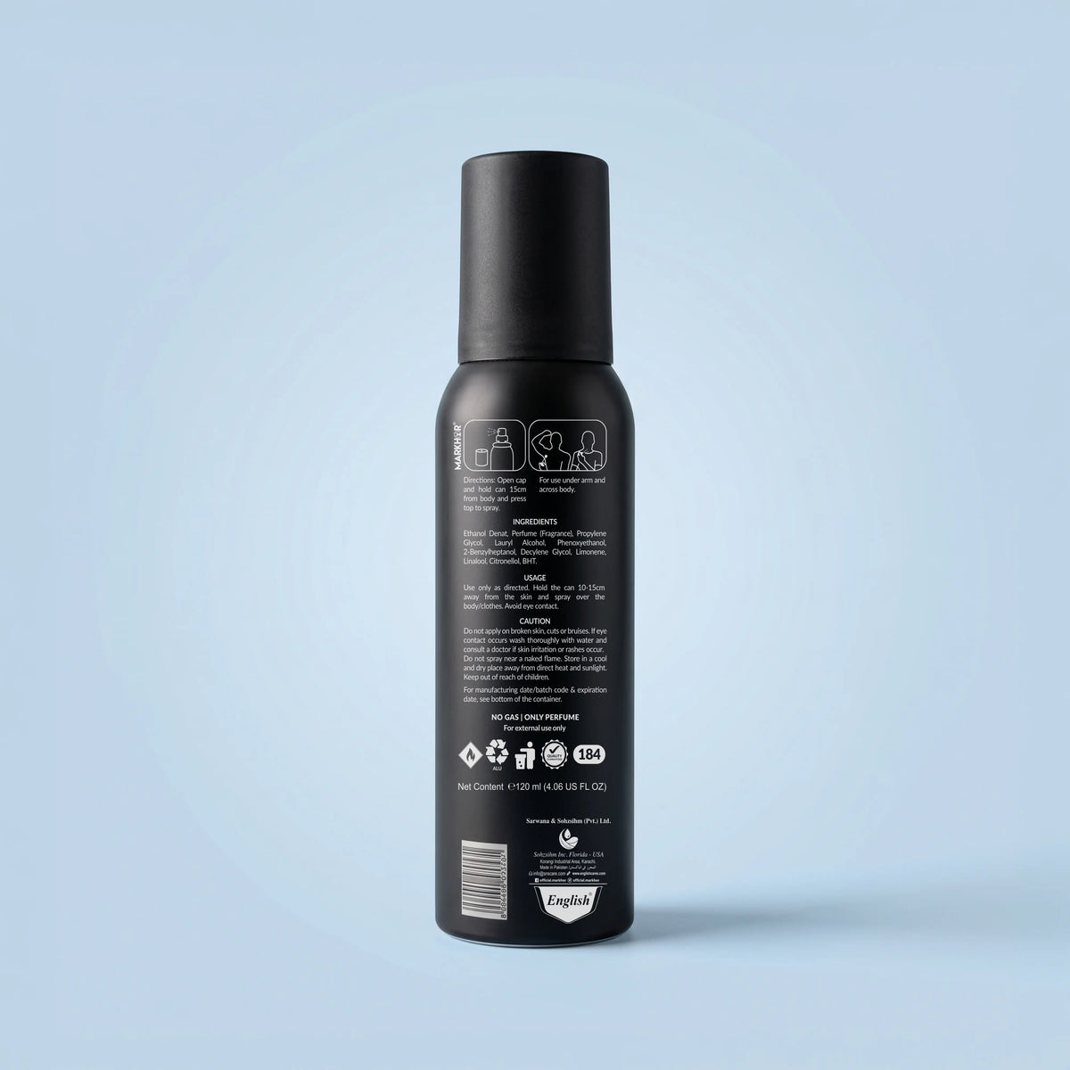 Markhor Noir Spark body spray (Non-Gas) 120ml