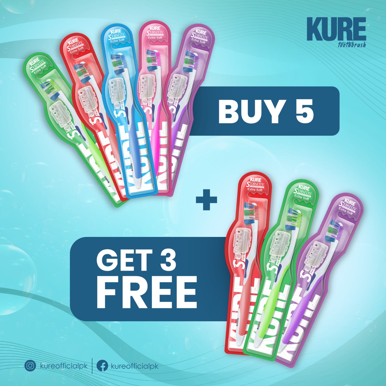 Buy 5 KURE Brushes and Get 3 Free
