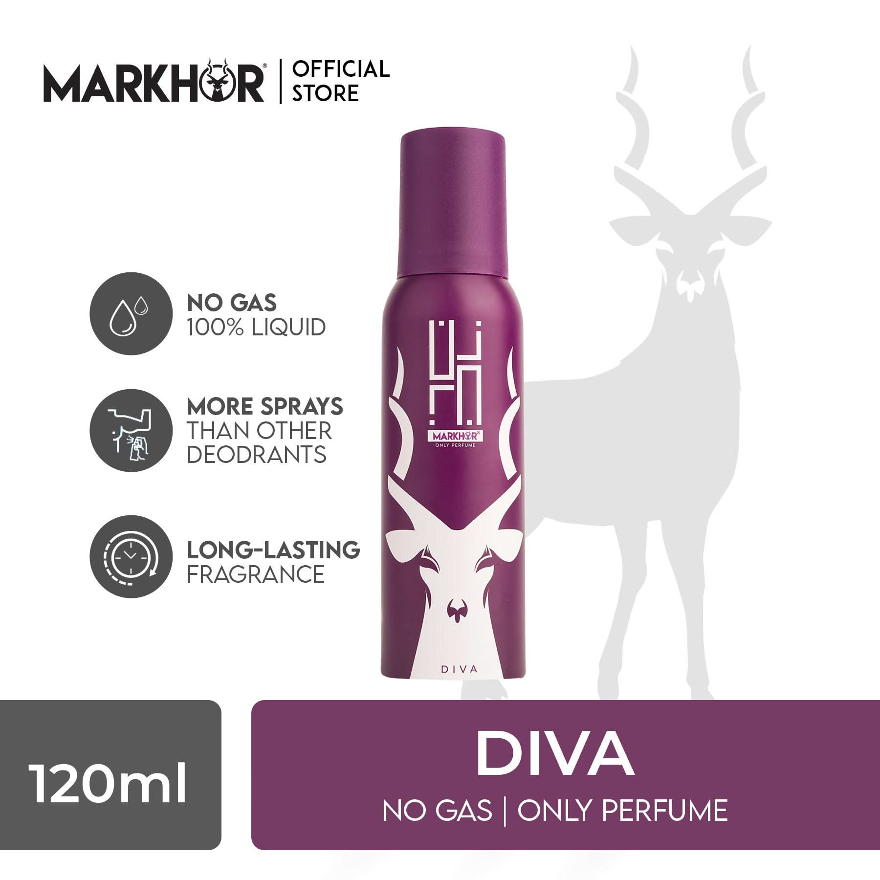 Markhor Zunn Diva Body Spray (Non-Gas) 120ml