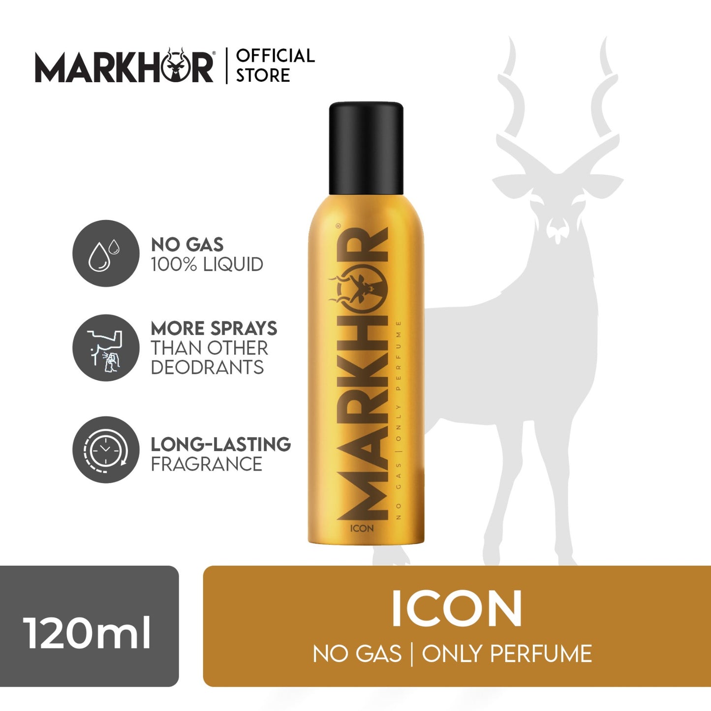 Markhor Icon Body Spray (Non-Gas) 120ml