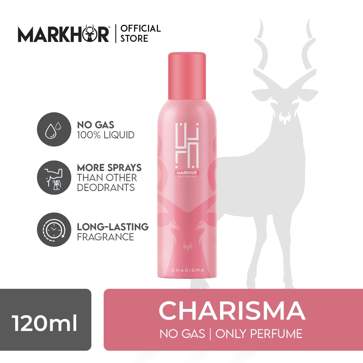 Markhor Zann Charisma Body Spray (Non-Gas) 120ml