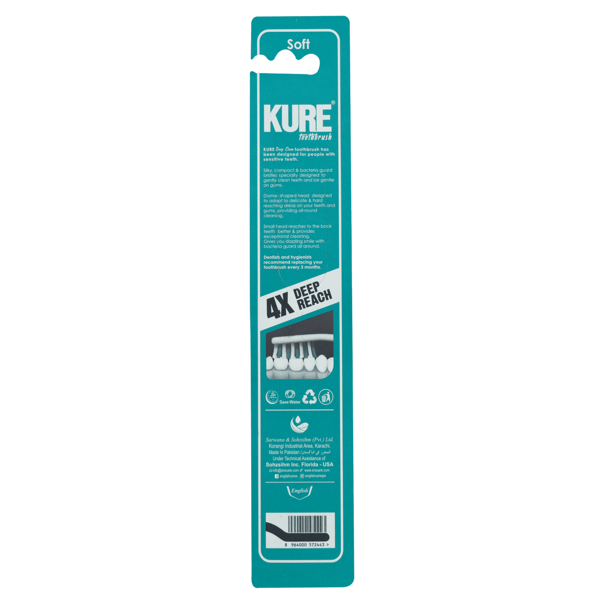 Kure 4X Bacteria Guard Bristles Toothbrush (Soft)