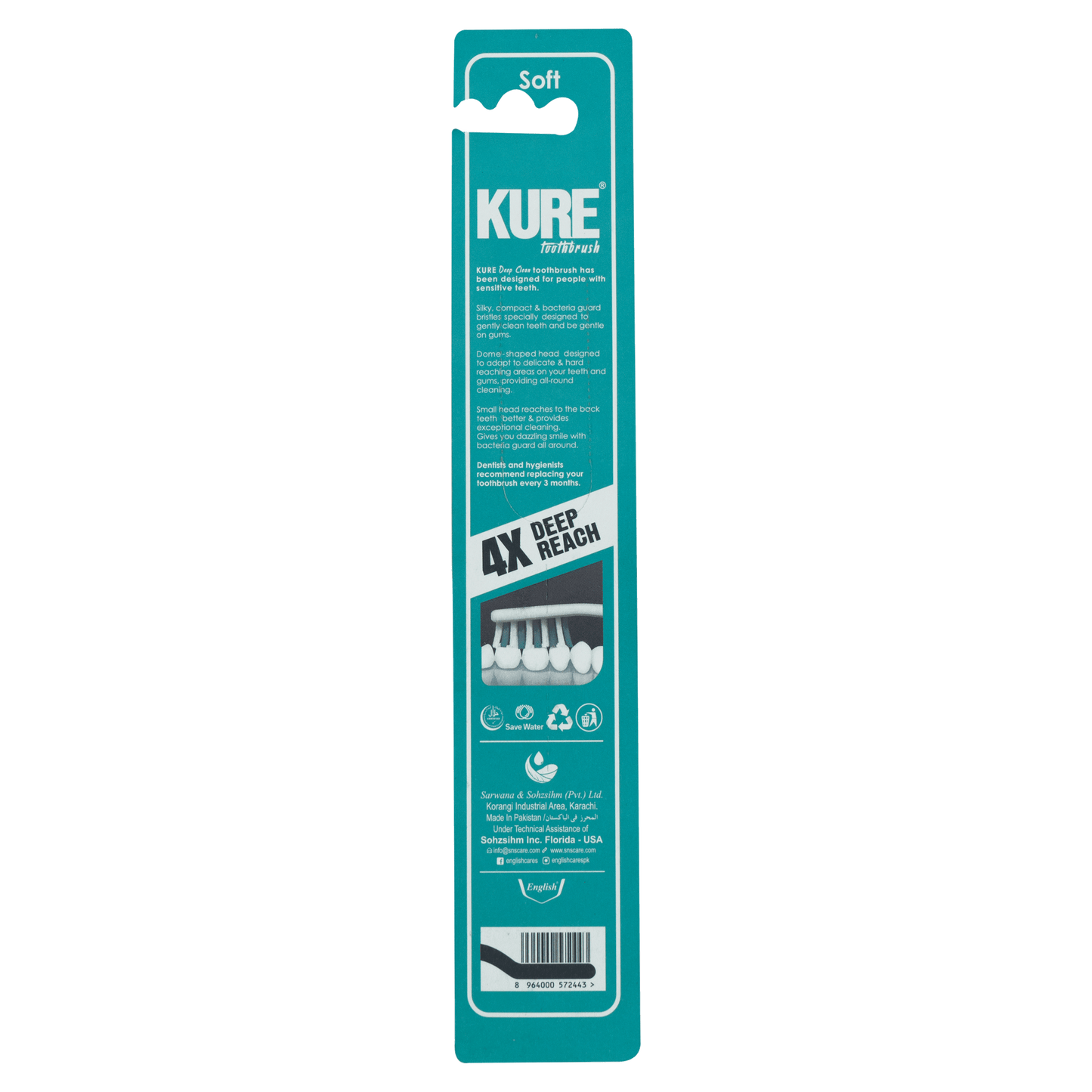 Kure 4X Bacteria Guard Bristles Toothbrush (Soft)