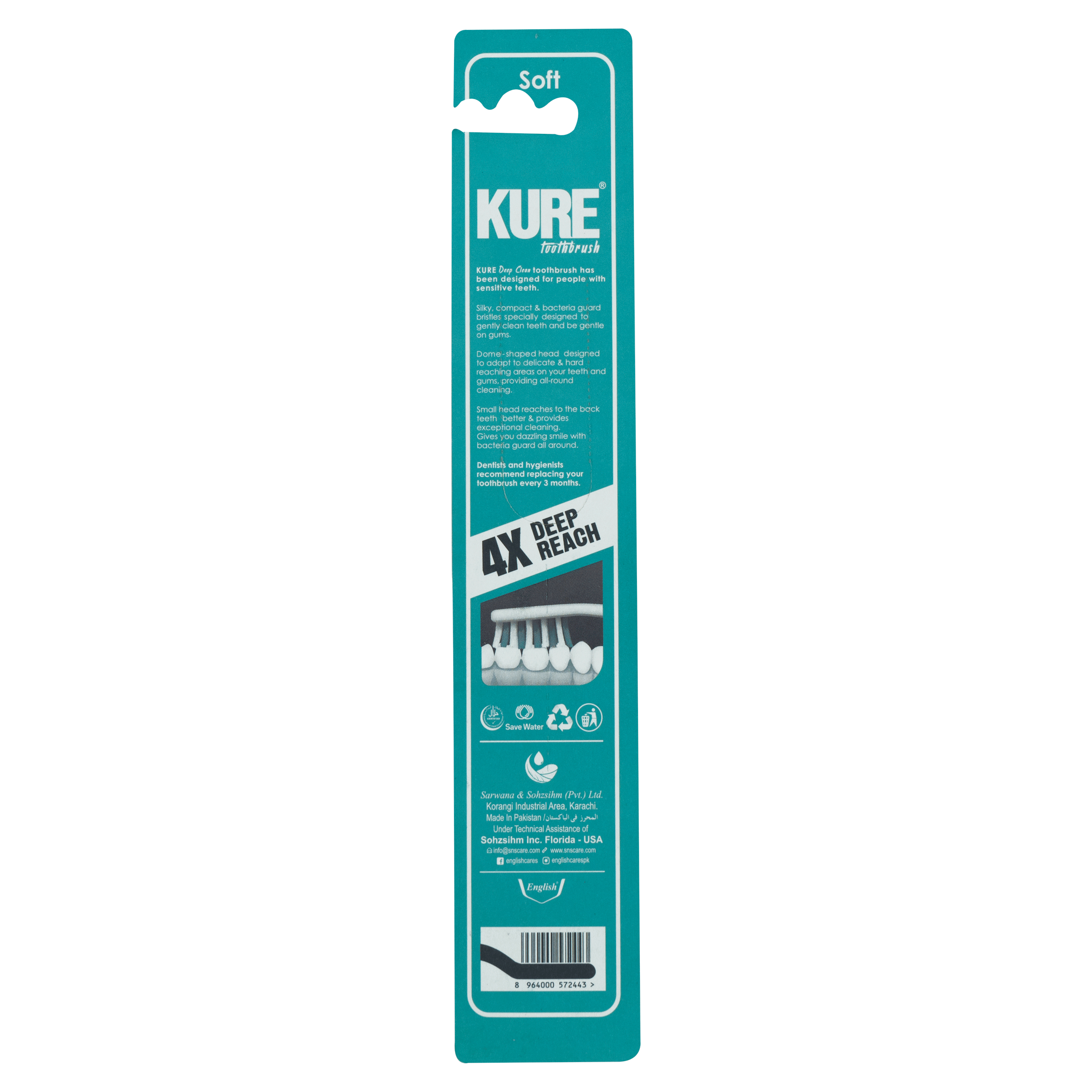 Kure 4X Bacteria Guard Bristles Toothbrush (Soft)