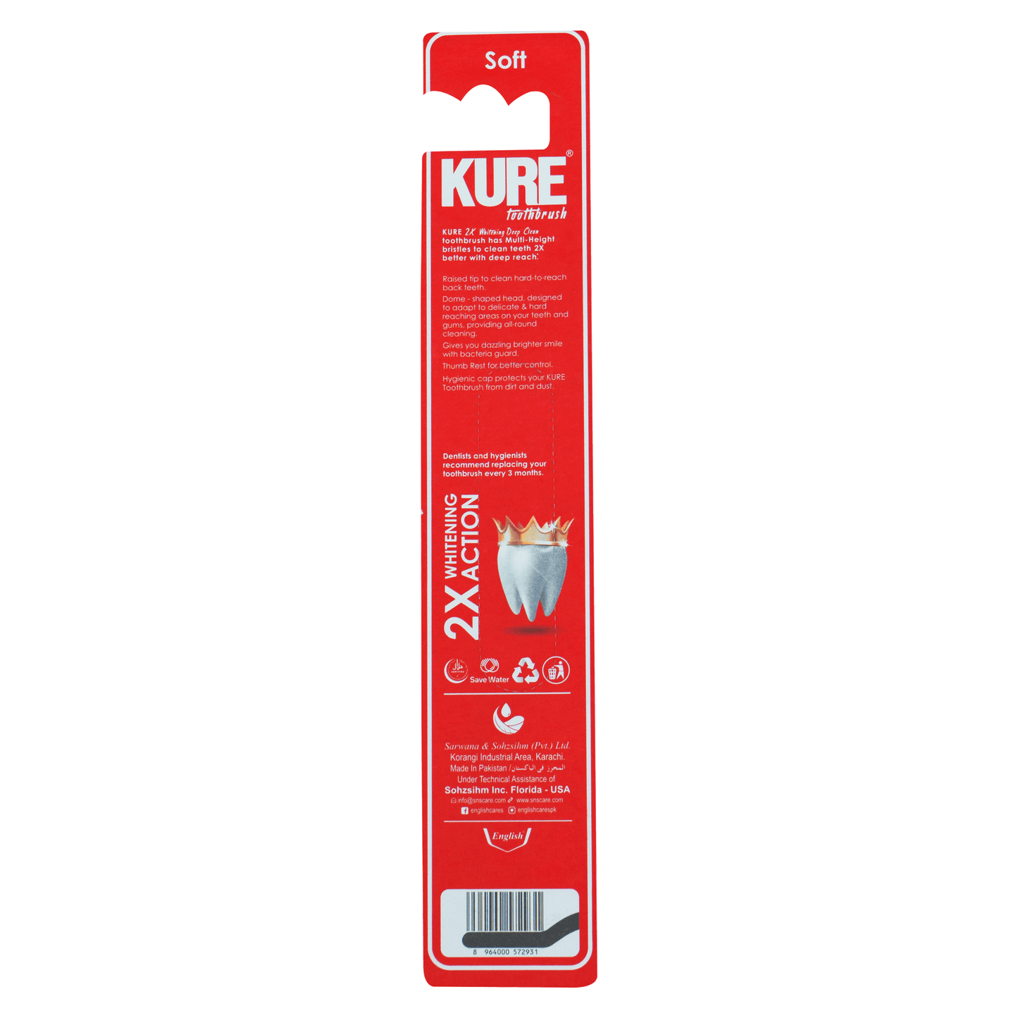 Kure 2X Whitening Action Toothbrush (Medium)