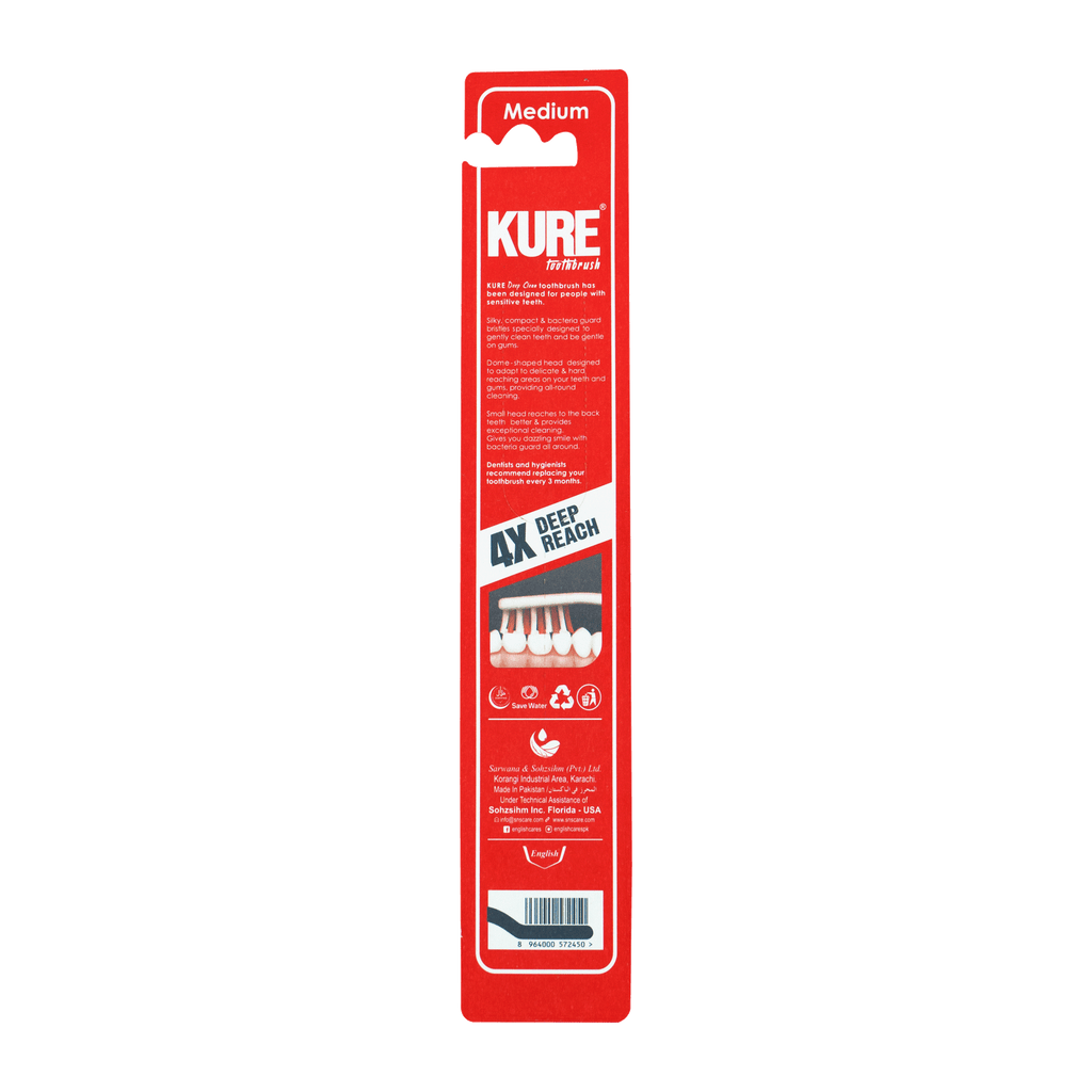 Kure 4X Bacteria Guard Bristles Toothbrush (Medium)