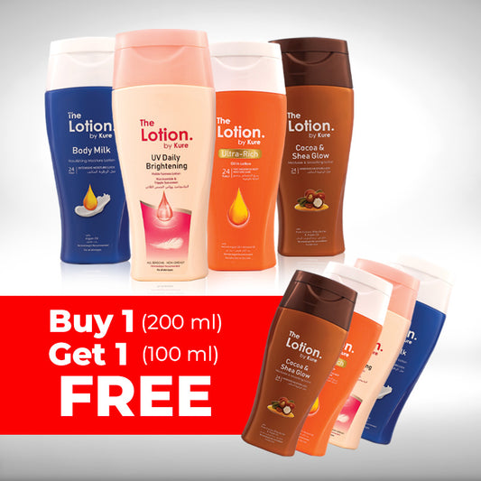 Buy one get one free(buy 1 (200 ml) lotion get (100ml) free)