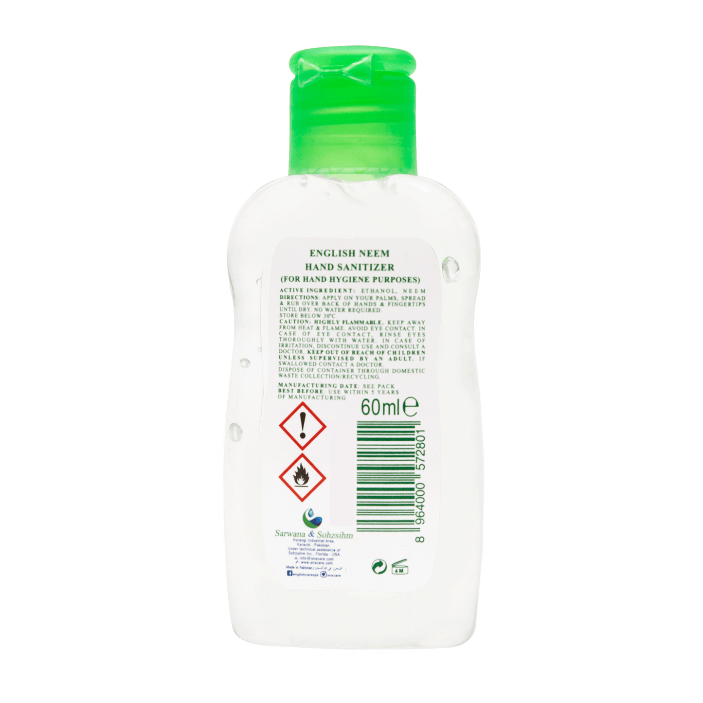 English Hand Sanitizer Neem (60ml)