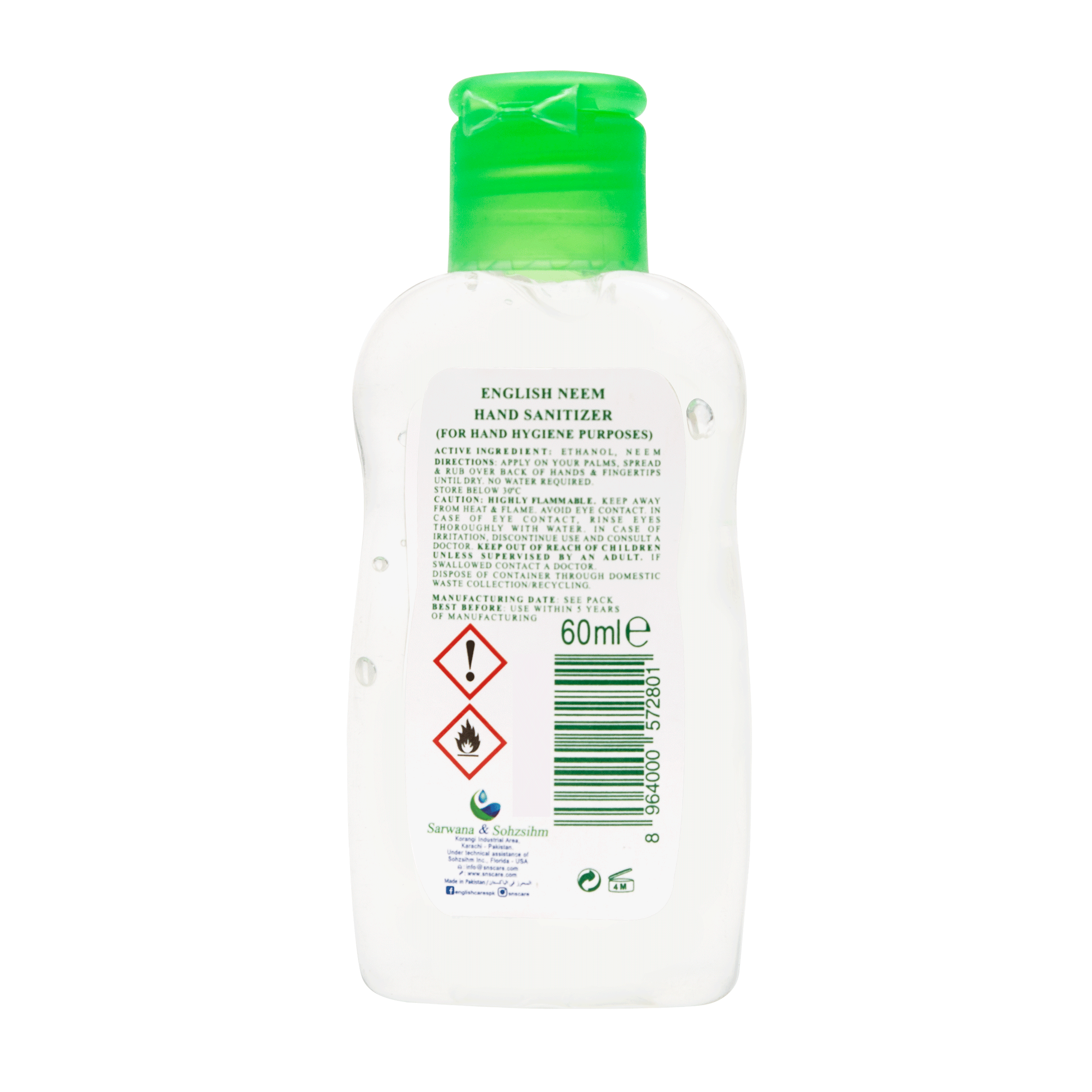 English Hand Sanitizer Neem (60ml)