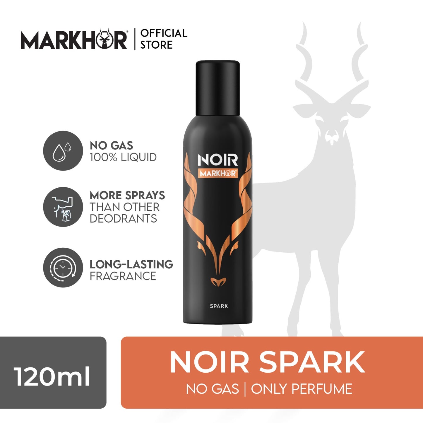 Markhor Noir Spark body spray (Non-Gas) 120ml