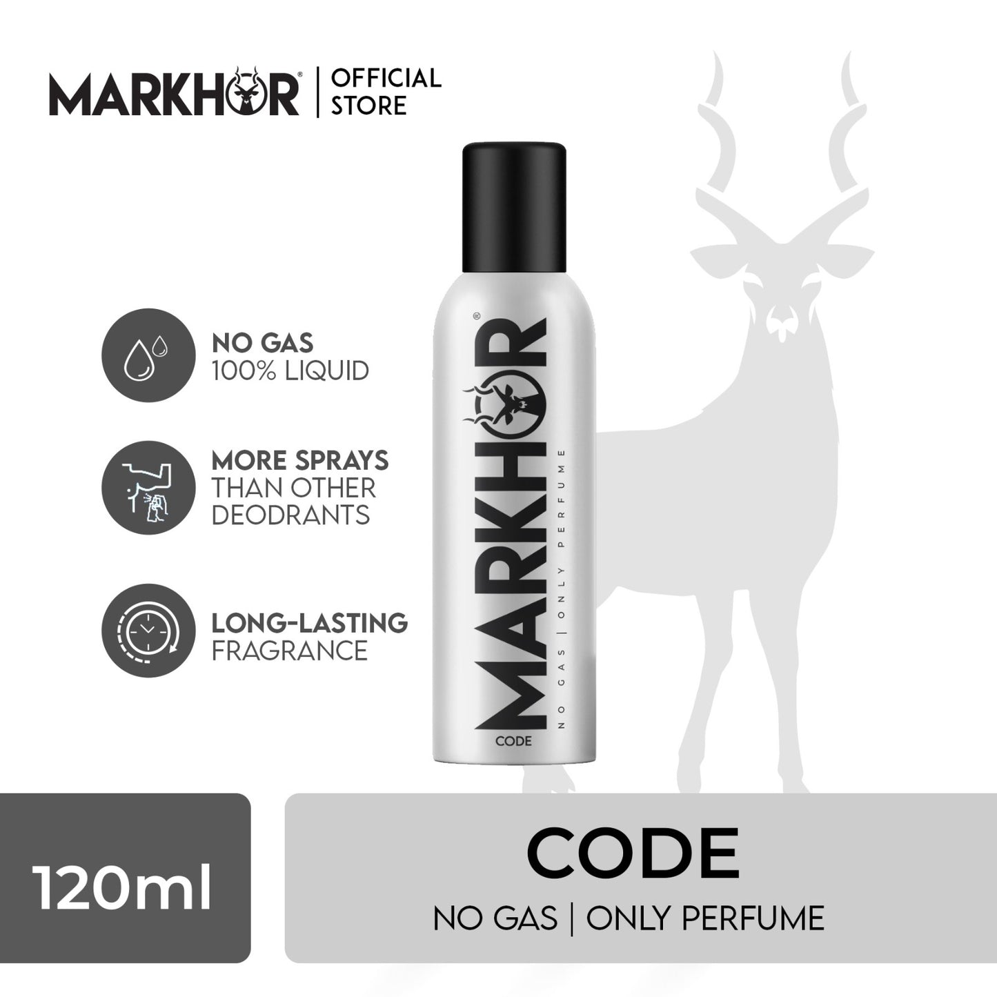 Markhor Code Body Spray (Non-Gas) 120ml