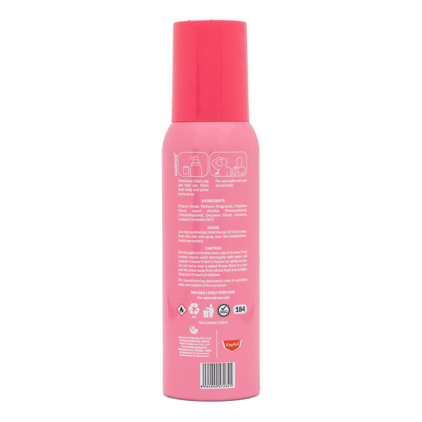 Markhor Zann Charisma Body Spray (Non-Gas) 120ml